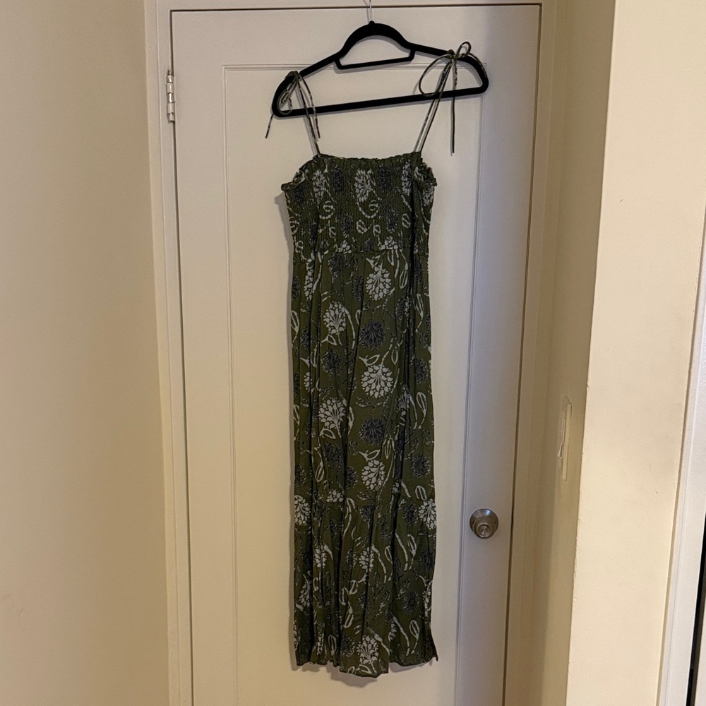Zara Olive Floral Maxi Dress